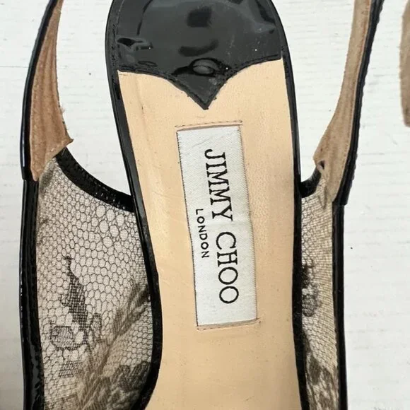 Jimmy Choo lace patent black heels size 41